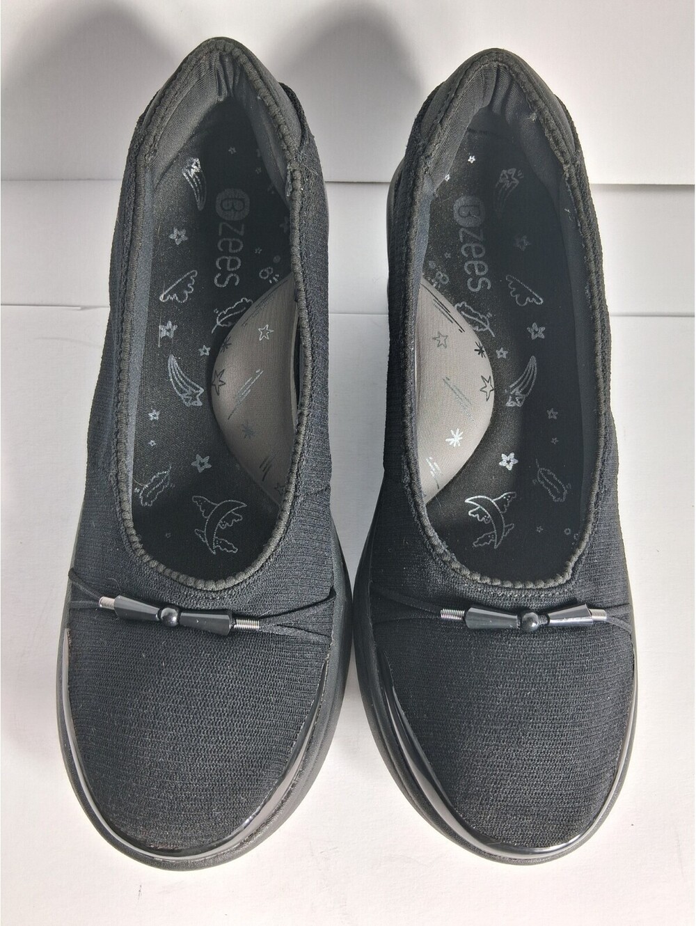 Bzees Electric Women's Black Pump Block Heel Shoes, Size 8.5 Comfort Casual